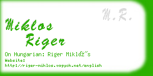 miklos riger business card